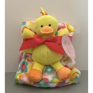 Little Beginnings Soft Security Blanket with Yellow Duck Plush 30”x30”